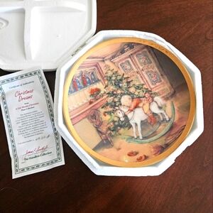 Christmas Dreams Decorative Plate by A  Lisa Martin Christmas 1993 boy sleeping